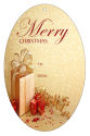 Vertical Oval  Small Present Ribbon To From Christmas Hang Tag
